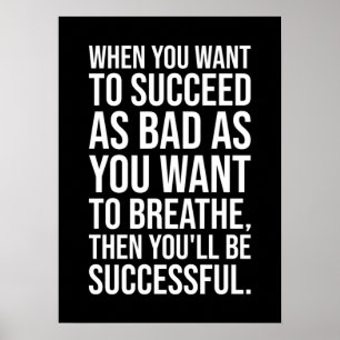Poster Réussite vs Respiration - Motivation de la réussit