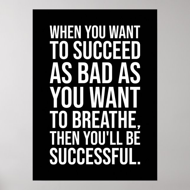 Poster Réussite vs Respiration - Motivation de la réussit (Devant)