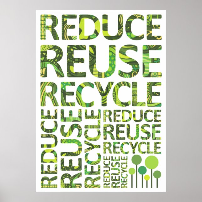 Poster Réutiliser l'affiche du Devenez écolo de recyclage (Devant)