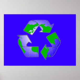 Poster Réutilisez le symbole avec l'affiche de la terre