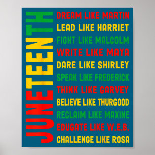 Poster Rêve de Juneteenth comme Martin histoire noire afr