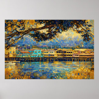 Poster Rêve de la baie de Monterey inspiré de Klimt
