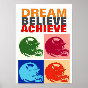 Poster Rêve de motivation croire atteindre Football Pop A