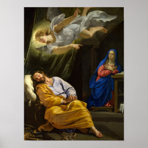 Poster Rêve de Saint Joseph par Philippe de Champaigne