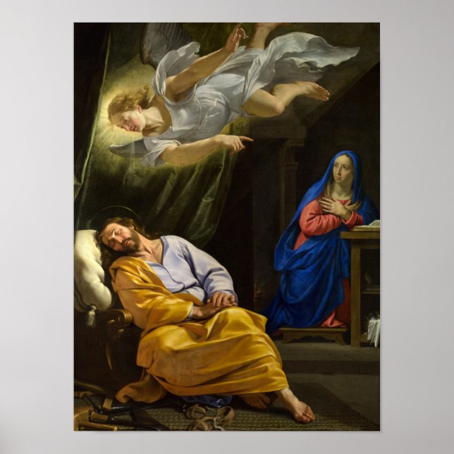 Poster Rêve de Saint Joseph par Philippe de Champaigne (Devant)