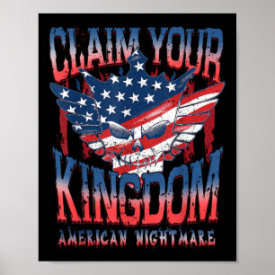 Poster Rêve du drapeau américain vintage Revendiquer vos