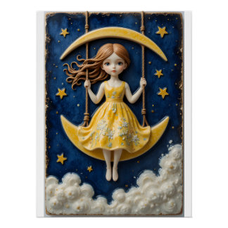 Poster Rêve en céramique Lune