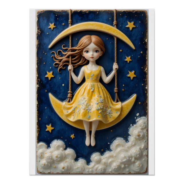 Poster Rêve en céramique Lune (Devant)