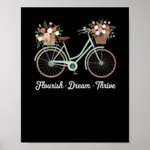 Poster Rêve fleurie Épouser Vélo floral Trump Res subtil
