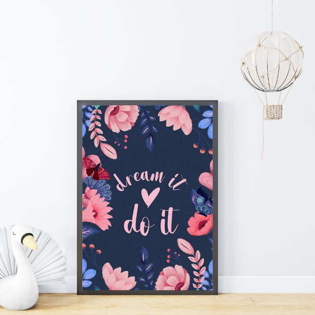 Poster Rêve Inspirationnel Il Le Fait Citation Motivation (Créateur téléchargé)