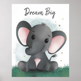 Poster Rêve mignon Grand éléphant Genre Neutre