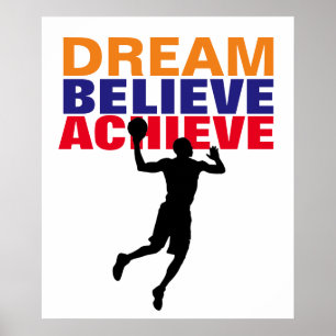 Poster Rêve Motivation Croire Atteindre Basketball