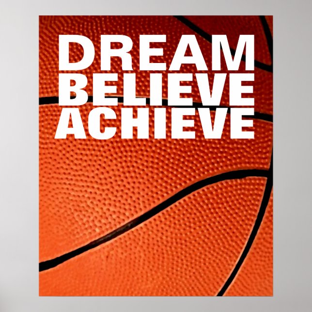 Poster Rêve Motivationnel Croire Atteindre Basketball (Devant)