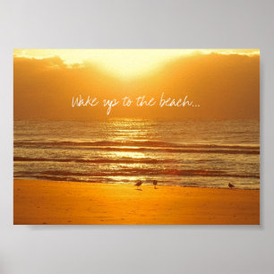 Poster Réveillez-vous avec l'affiche de Beach Sunrise Imp