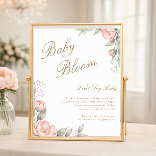 Poster Révélation de Fille en Fleur Fête de Naissance Ne 
