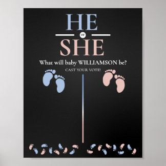Poster Révélation de genre de garçon ou de fille. Devinez