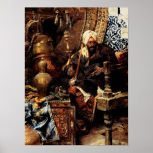 Poster Revendeur arabe parmi ses antiquités