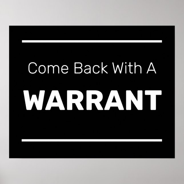 Poster Revenez Avec Un WARRANT (Devant)