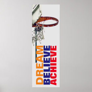 Poster Rêver Croire Atteindre la Motivation Basketball