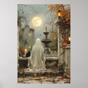 Poster Rêverie au Clair de Lune dans le Jardin Oublié