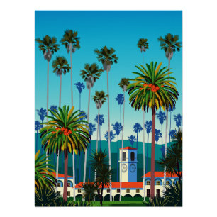 Poster Rêverie Californienne : Parc de la ville avec palm