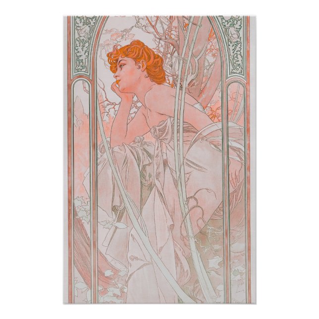 Poster Reverie du Soir (1899) par Alphonse Mucha (Devant)