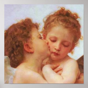 Poster Reverie romantique - premier baiser de Bouguereau"