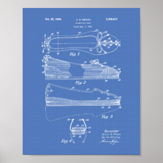 Poster Reversible Shoe 1946 Brevet Art Blueprint