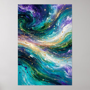 Poster Rêves célestes - Tourbillon de galaxie violet sarc