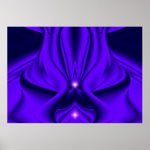 Poster Rêves d'arc-en-ciel de fleurs violettes, deux étoi