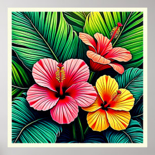 Poster Rêves de jardin de fleurs exotiques