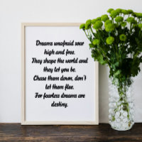 Rêves sans peur inspiré mini poème