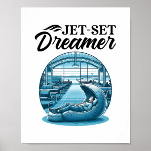 Poster Rêveur Jet-set Voyageur International Amateur de V