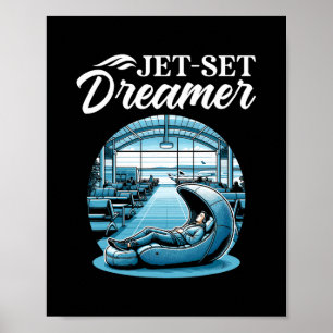 Poster Rêveur Jet-set Voyageur International du Monde