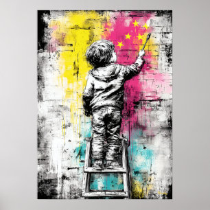 Poster Rêveur Urbain Moderne Art Contemporain de Mur