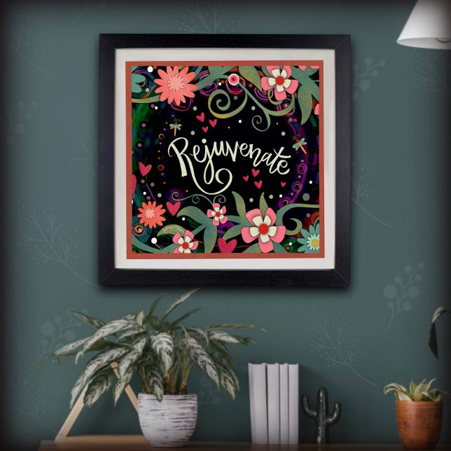 Poster Revigorer Floral Plutôt Inspirant (Créateur téléchargé)