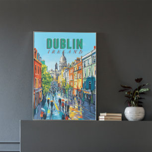 Poster Revivez le charme de Dublin avec ce Vintage voyage