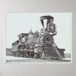Poster "Révolution industrielle" Dessin d'encre de Locomo