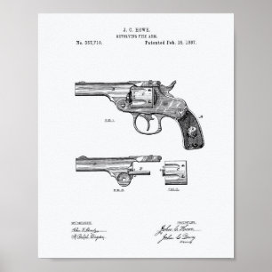 Poster Revolver 1887 Livre blanc sur l'art des brevets