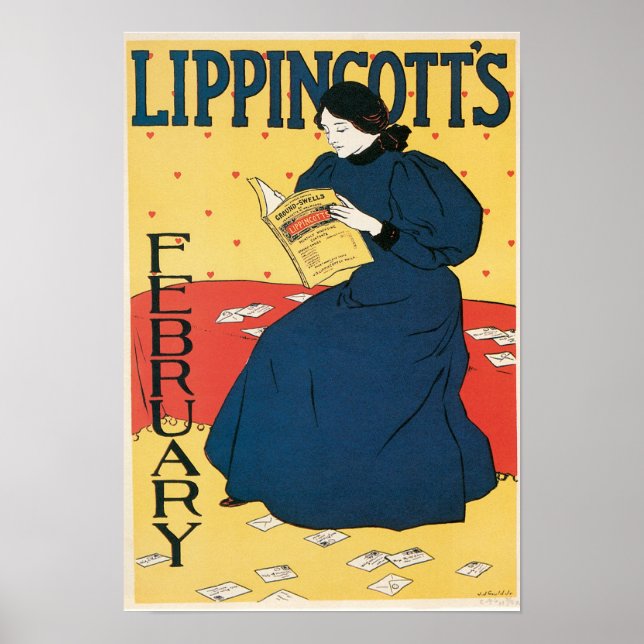 Poster Revue Art Nouveau vintage février (Devant)