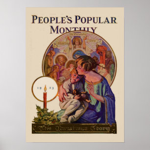 Poster Revue mensuelle populaire 1923 de peuples vintages