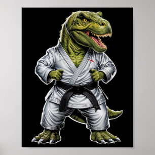 Poster Rex Arts Martiaux Dinosaure Karaté Jiu-jitsu Ninja
