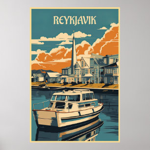 Poster Reykjavik, Islande, voyage