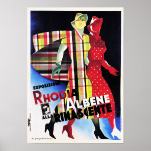 Poster Rhodia Albene Rinascente : La mode féminine s'habi