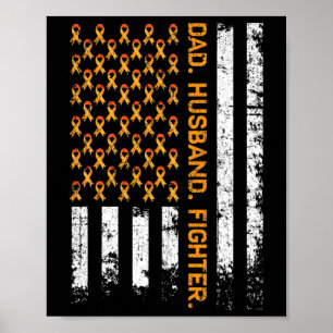 Poster Ribbon de chasse de mari Usa Drapeau Leucémie Sens