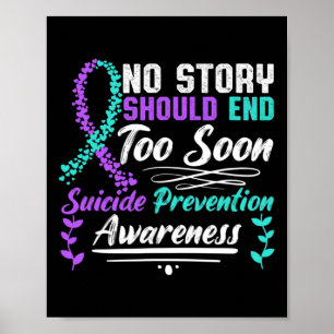 Poster Ribbon de sensibilisation au suicide Aucune histoi