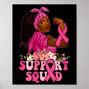Poster Ribbon Forte Femmes Soutien Squad Cancer du Sein