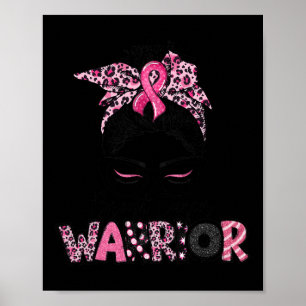 Poster Ribbon rose Cancer du sein guerrier de sensibilisa