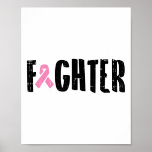 Poster Ribbon rose Conscience du cancer du sein Guerrier
