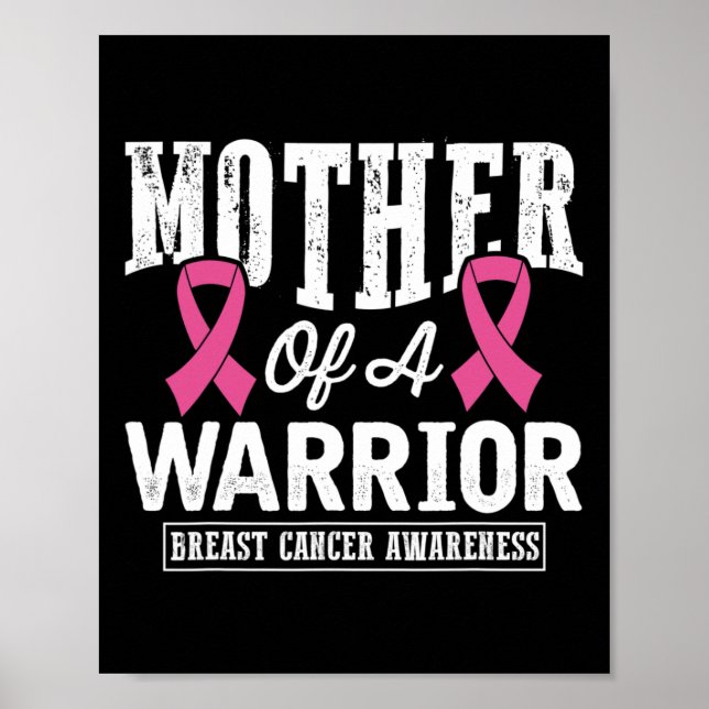 Poster Ribbon Sensibilisation au cancer du sein mère d'un (Devant)